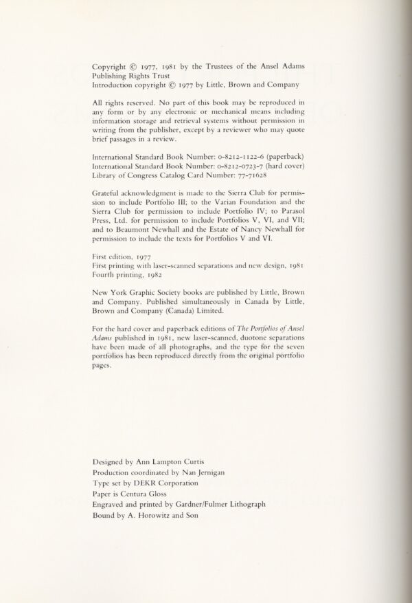 The Portfolios of Ansel Adams